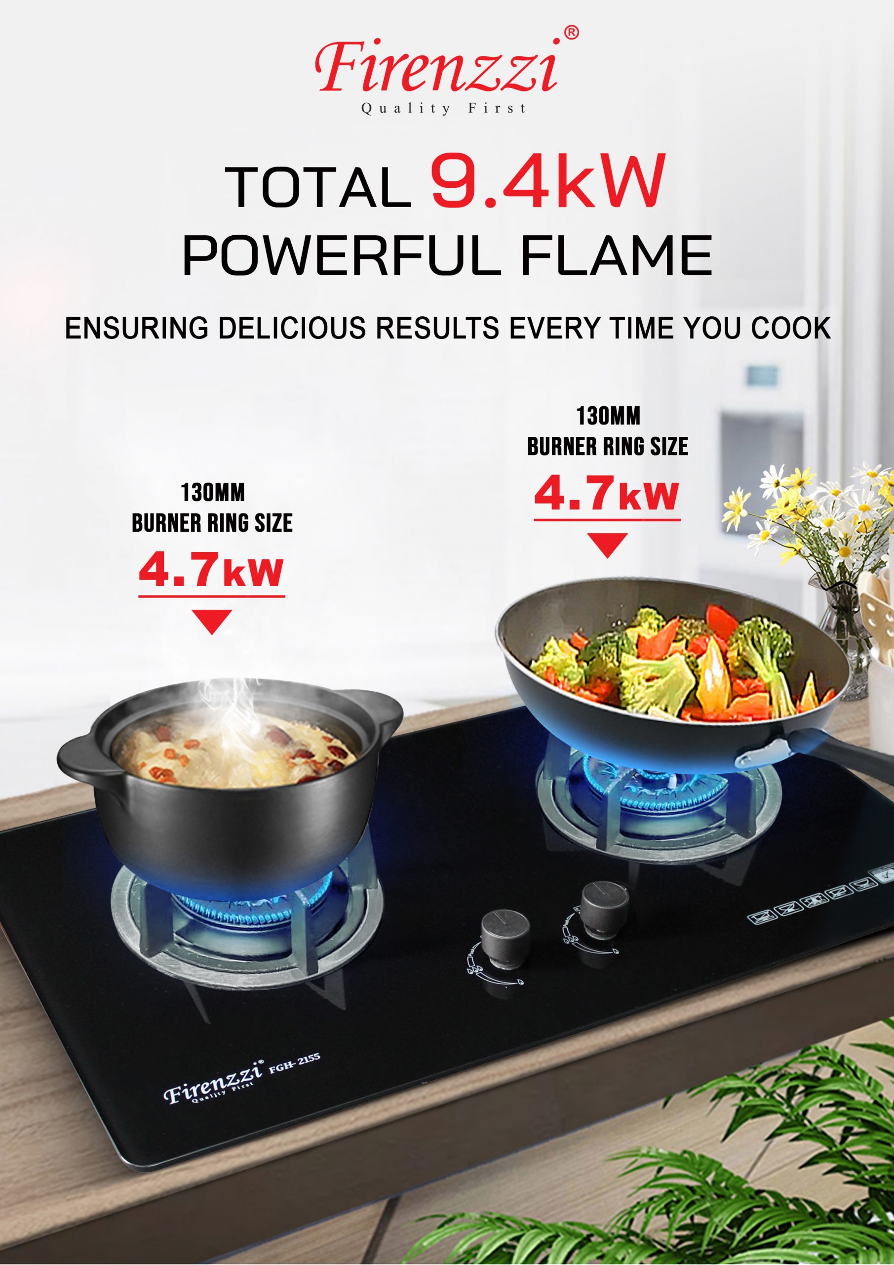 FIRENZZI Gas Hob�燜lexi Built-In Size FGH-2155