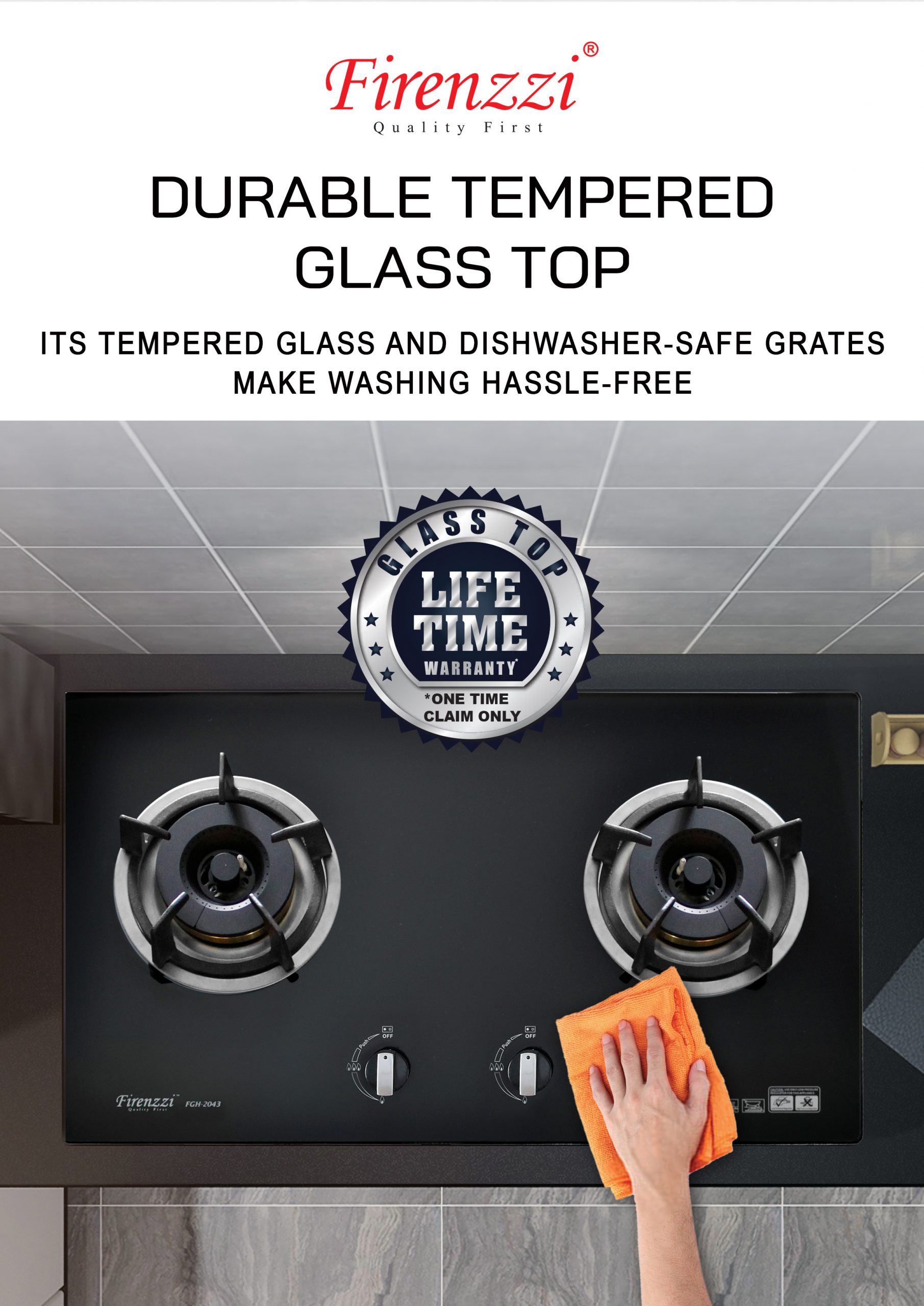 FIRENZZI Gas Hob 2 Triple Ring Burners FGH-2043