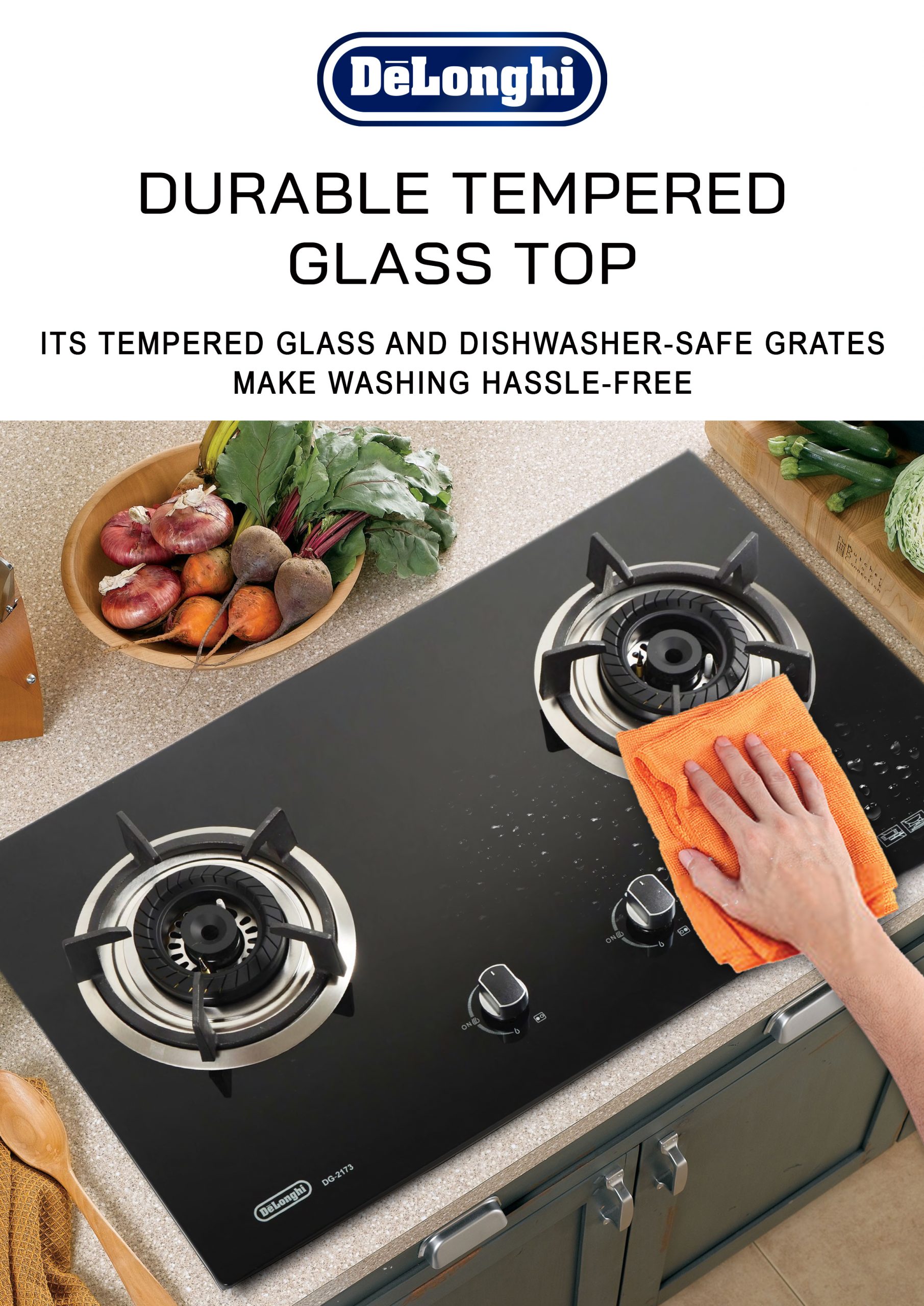 DeLonghi Gas Hob 4.8kW Built in Gas Cooker DG-2173