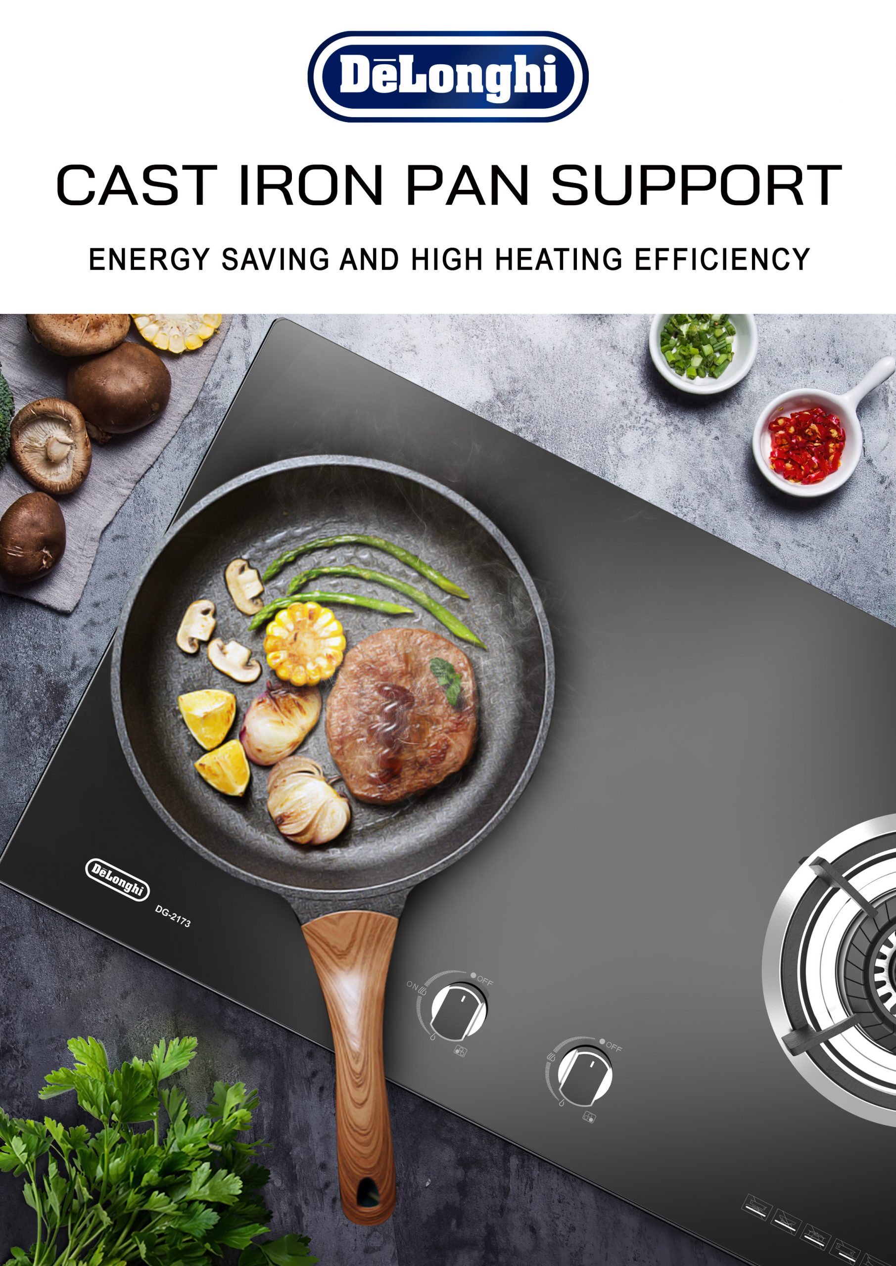 DeLonghi Gas Hob 4.8kW Built in Gas Cooker DG-2173