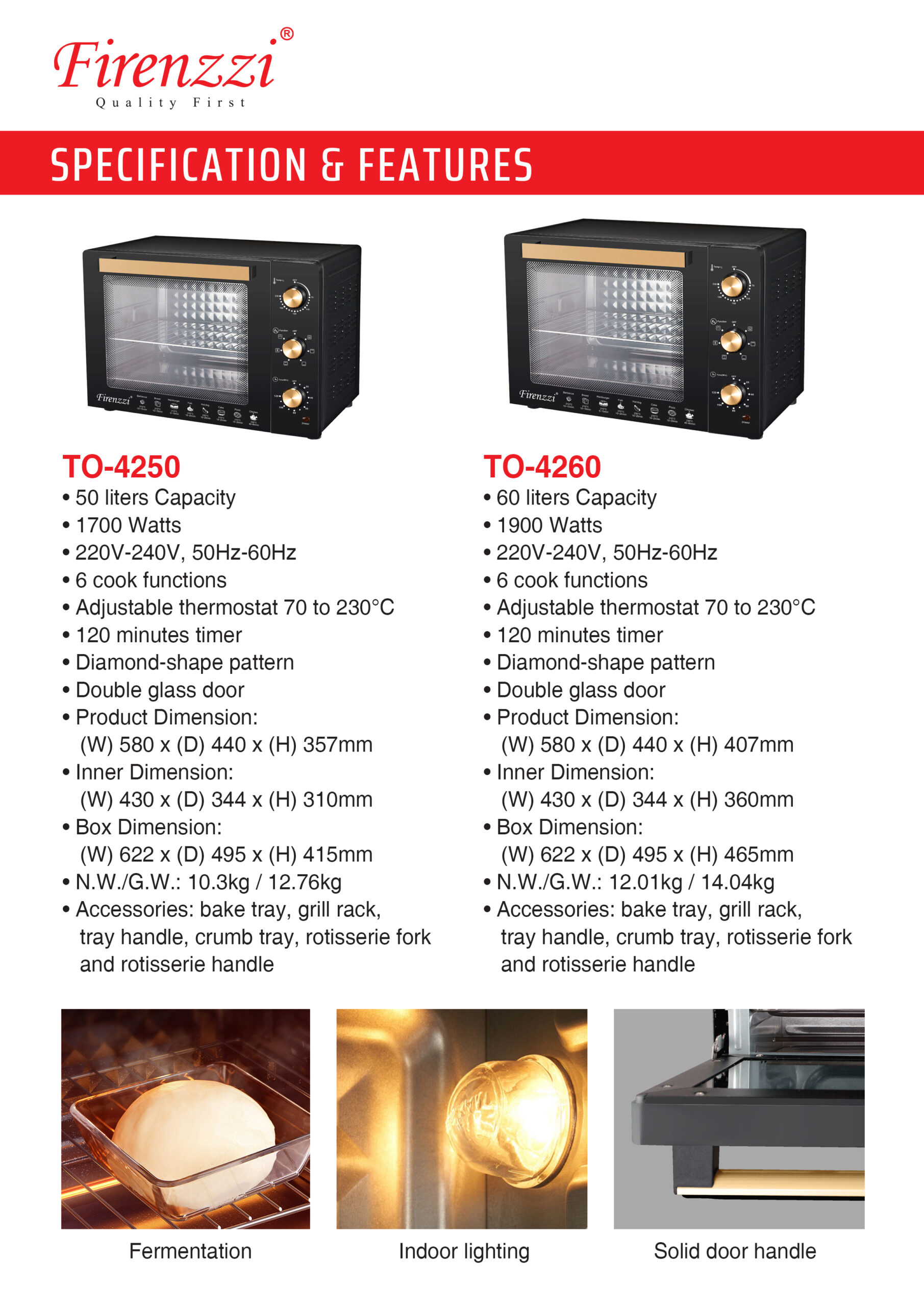 FIRENZZI Electric Table Oven 50L TO-4250